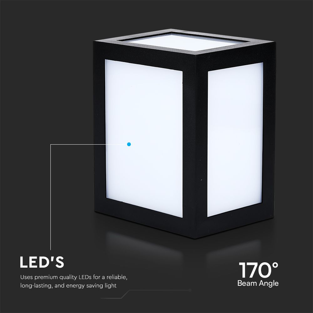 12W LED Wall Light Black Body 3000K img 1