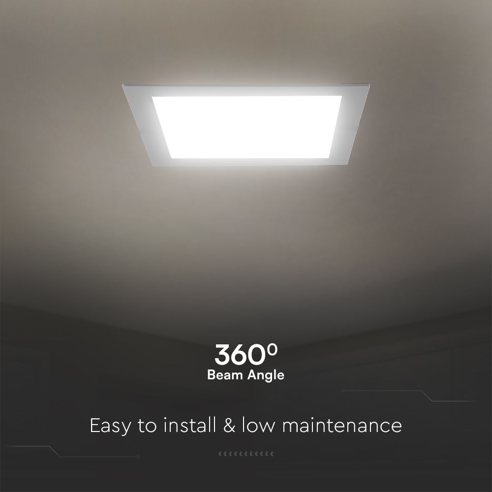 12W LED SAMSUNG CHIP Backlit Panel Recessed - Square 3000K img 1