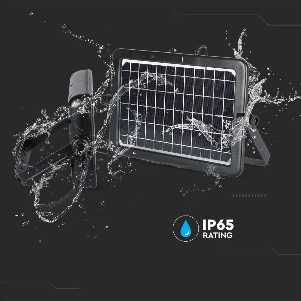 10W LED Proiettore Solare Corpo Nero 4000K img 2