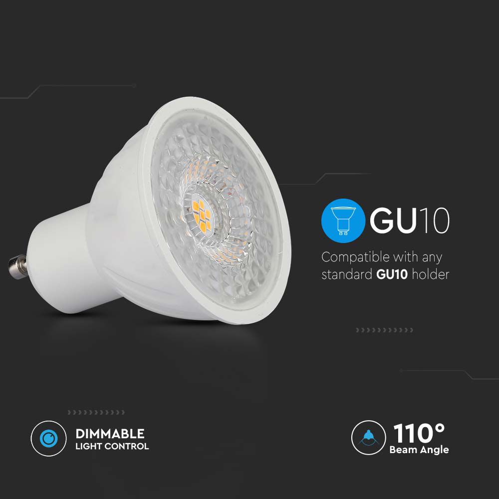LED SpotSAMSUNG CHIPGU10 6W Ripple Plastic Lens Cover 110 Dimmable 3000K img 1