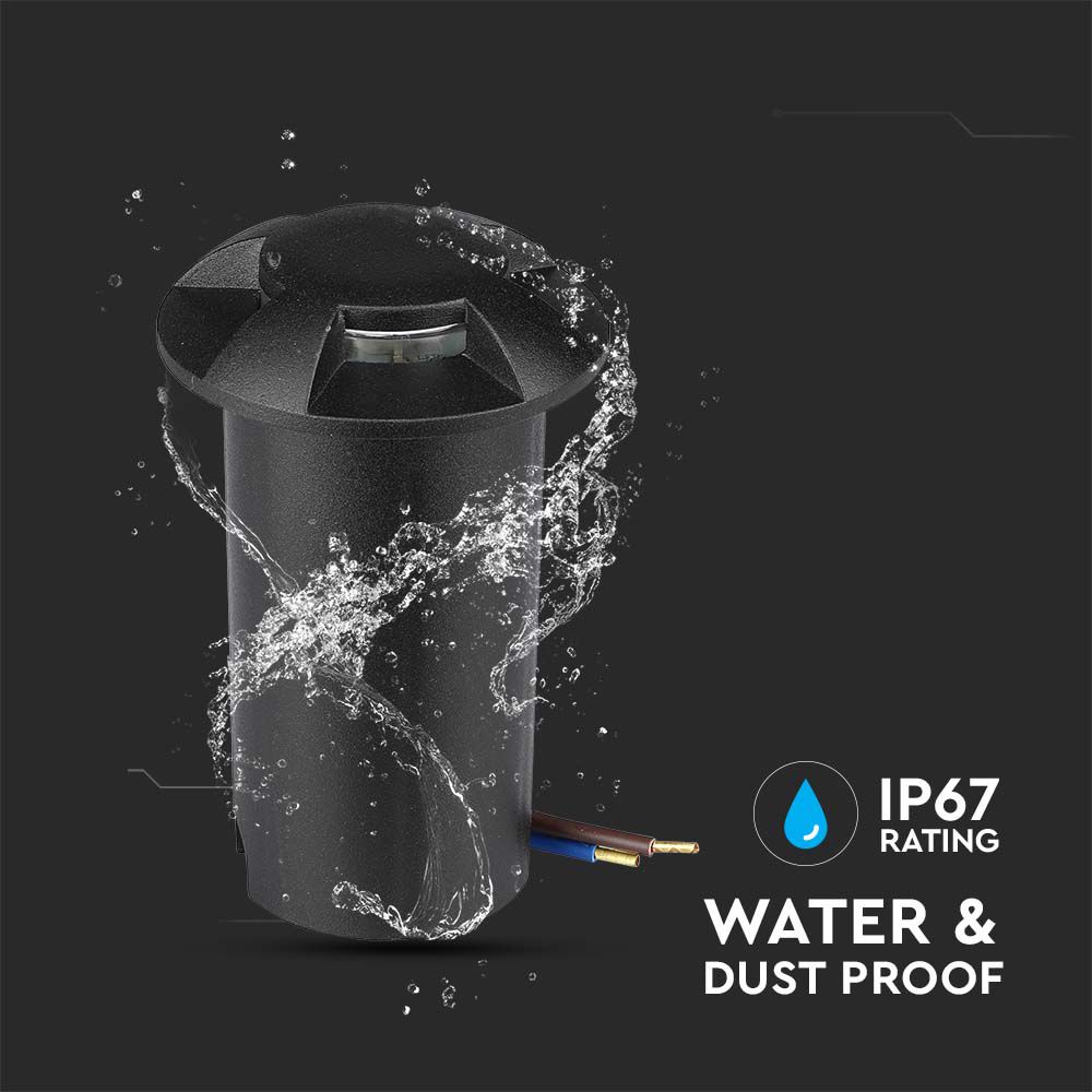 1W LED Step Light Black 4Way 3000K img 1