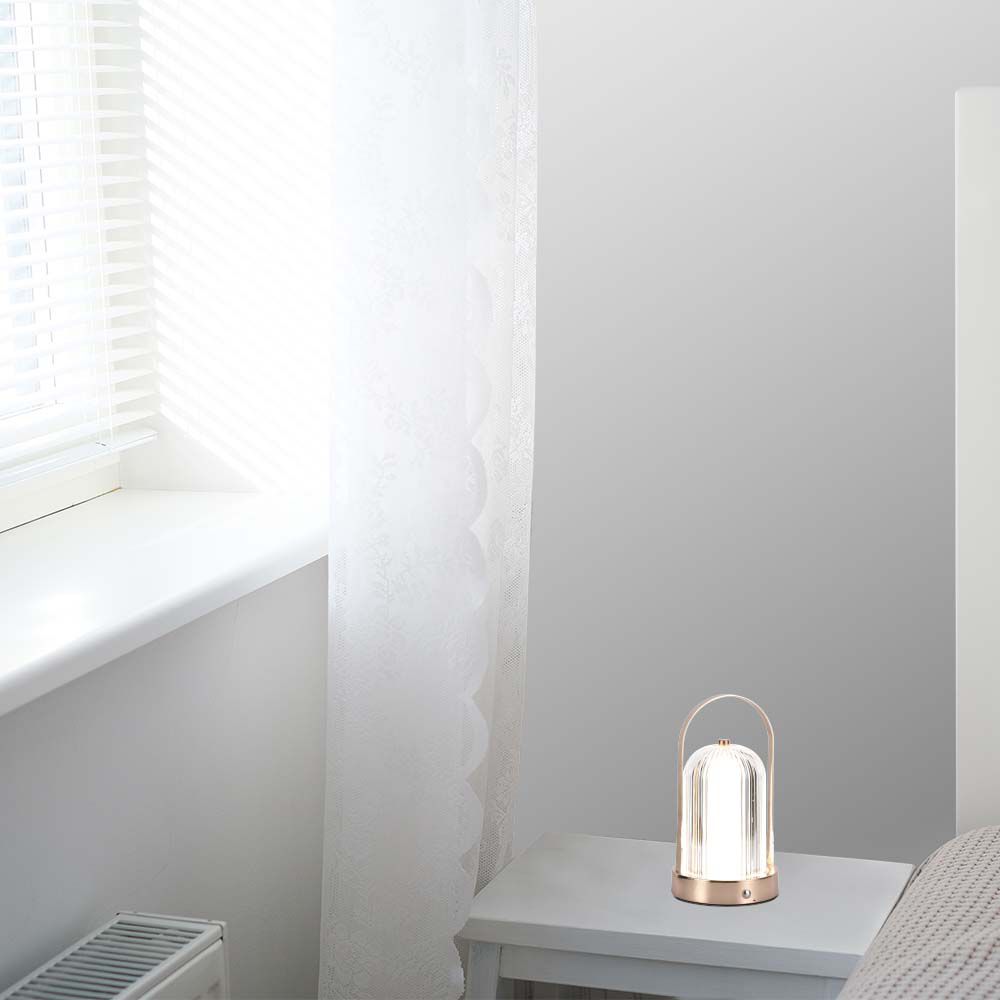 Lampada LED da Tavolo 1W 120x190 Colore Bronzo antico Ricaricabile con USB C Touch Dimmerabile 3in1 img 1