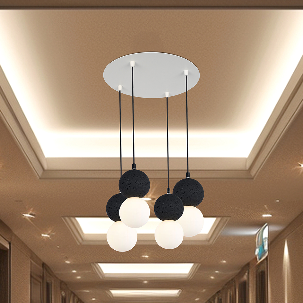 Rosone per Lampadario in Acciaio d:300*h:25mm con 4 Fori Colore Bianco Opaco img 1