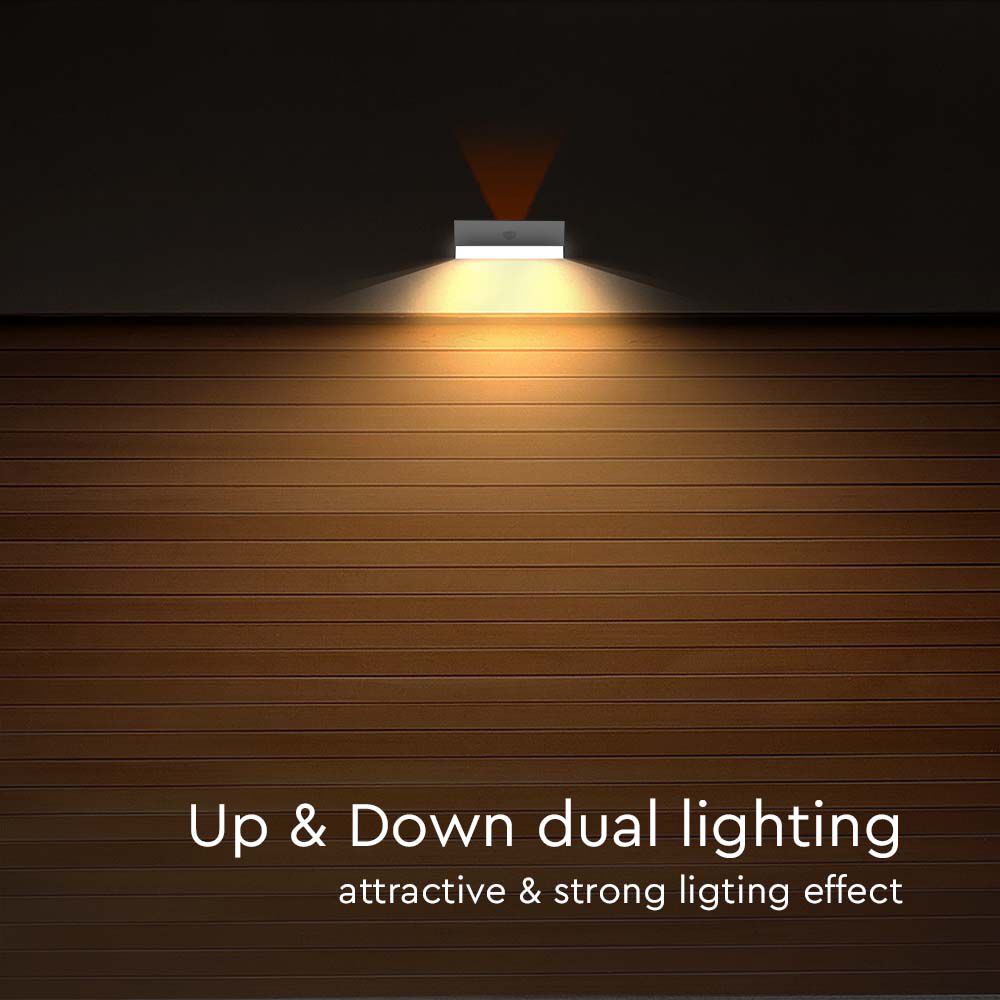 LED SOLARE DA PARETE LIGHT-BRICK 350LM BATTERIA LITIO 3,7v 1200mAh 4000K+3000K BIANCO img 1