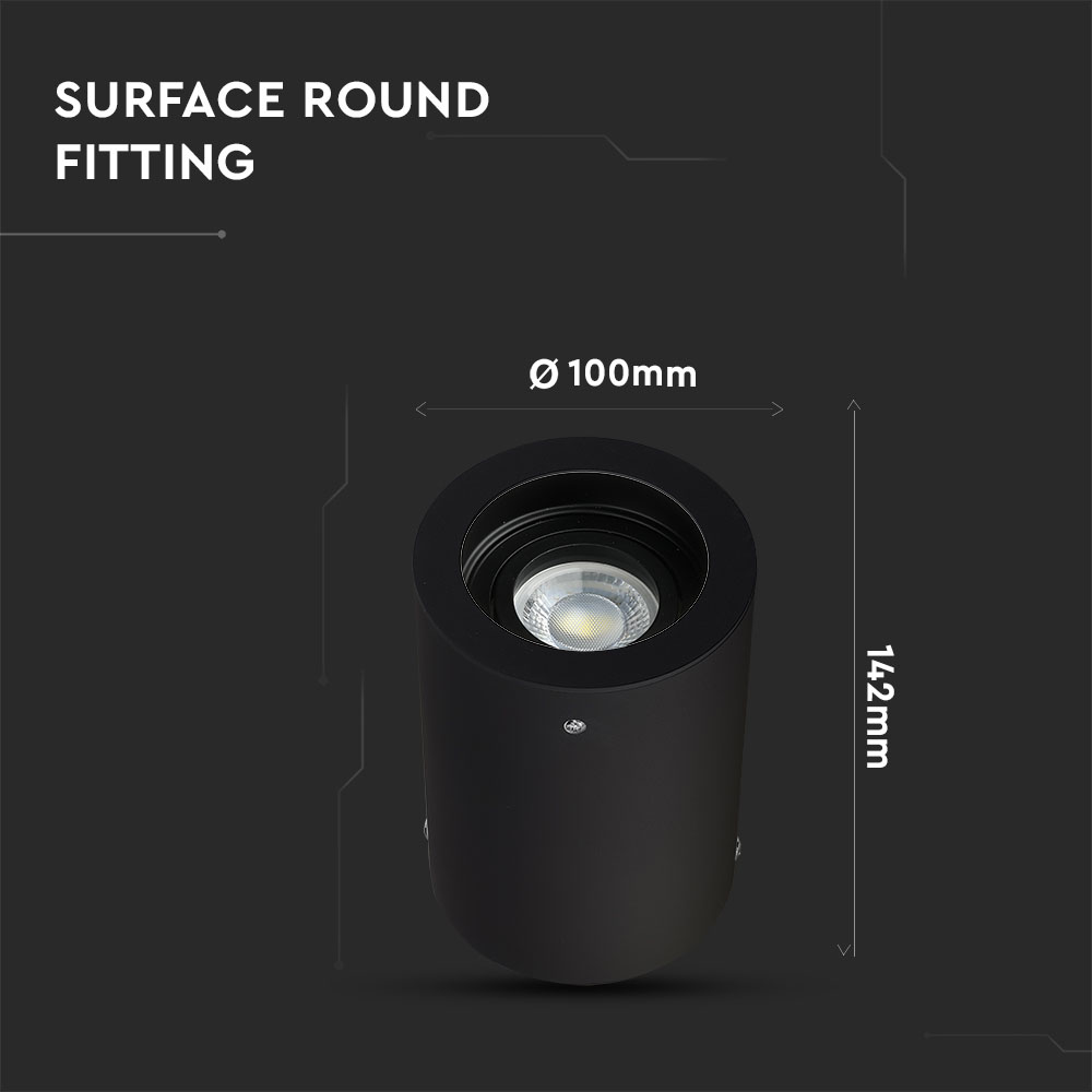 GU10 Adattatore per Faretti Rotondo Nero