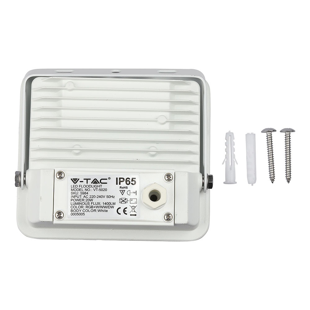 20W LED Proiettore Bluetooth Internal Junction Corpo Bianco RGB + Bianco img 4