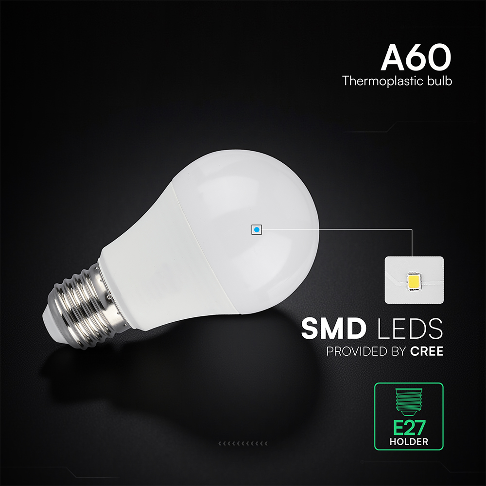 LED Bulb CREE CHIP - 8.5W E27 A60 Thermoplastic 4000K