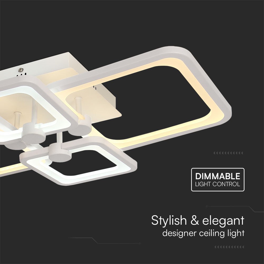 74W LED Ceiling Lamp 3 Step Dimmable With Remote Control White Body IP20 img 2
