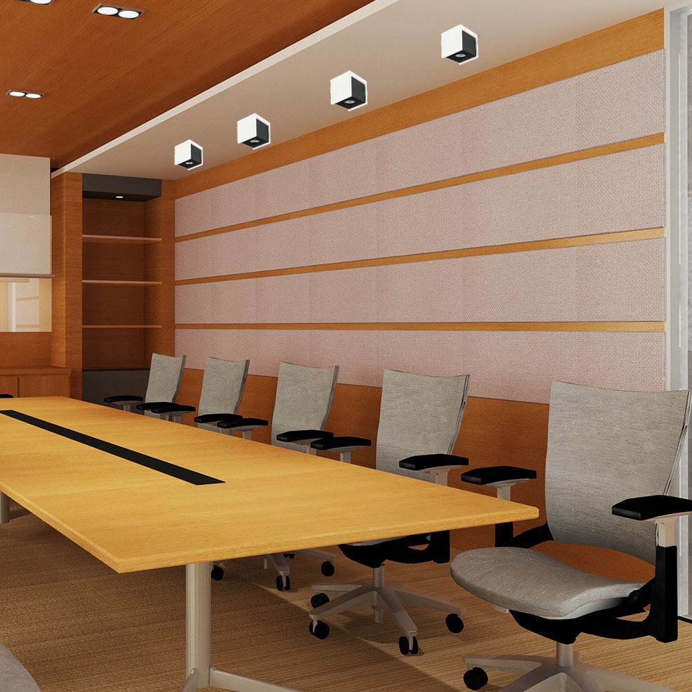 GU10 Fitting Gesso Surface Gun Black Bottom Quadrato