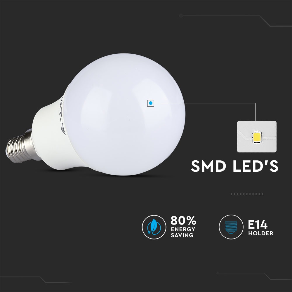 Lampadina a LED 3.5W E14 P45 Controllo luminosita' RF attenuabile RGB + 6400K