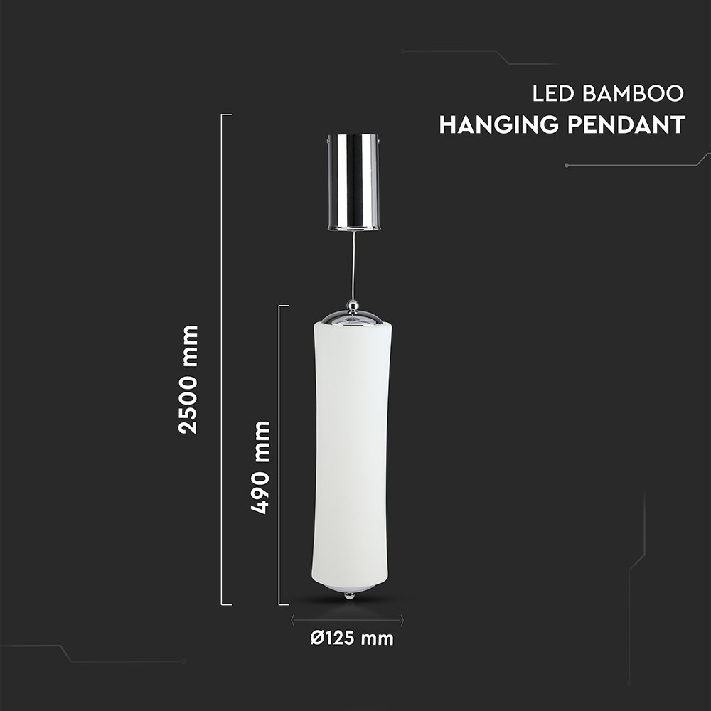 18W LED Designer Single Long Pendant Triac Dimmerabile Bianca 3000K