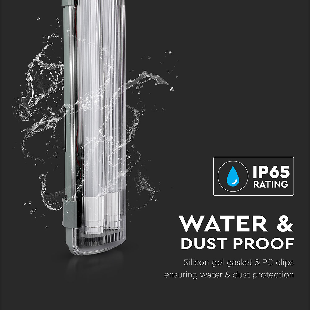 LED Waterproof Lamp Fitting 2 x 18W Tubes Bianco img 3