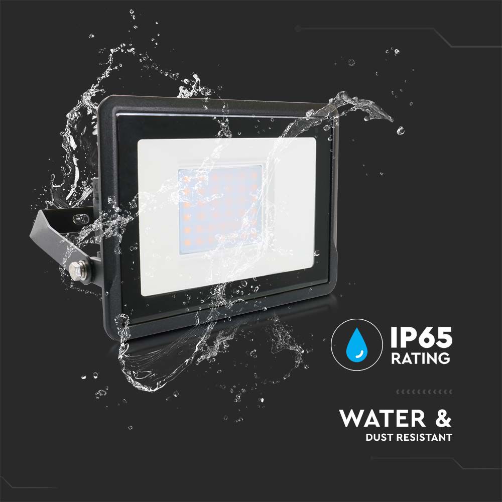 30W LED Floodlight SAMSUNG CHIP Black Body 6400K img 4
