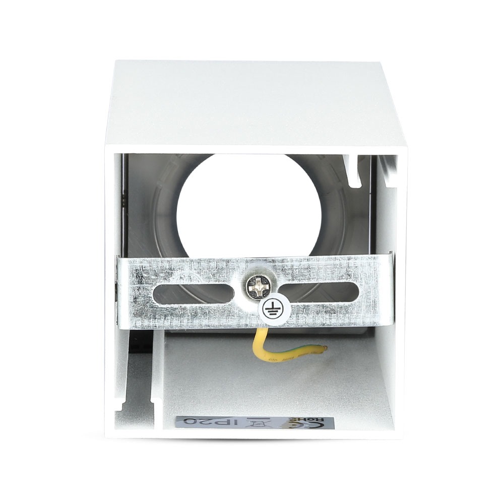 GU10 Fitting Quadrato Bianco & Oro img 1