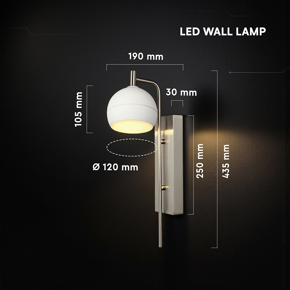 10W LED Decorative Lamp (L250*W80*H30mm) 3000K Brushed Nickel+White