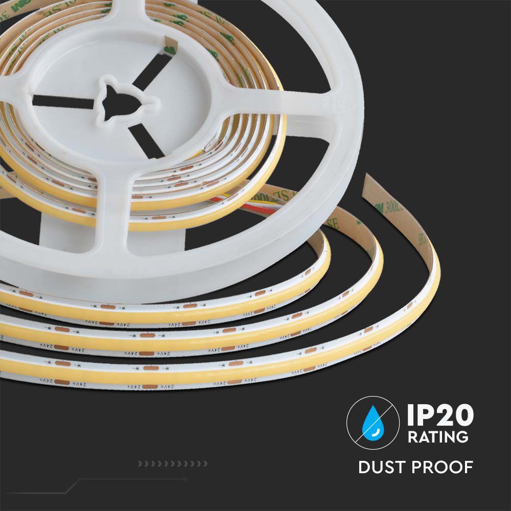 Strip LED SMD2835 120 LED/m 18W/m Doppio PCB 5m 24V 3in1 IP20 8mm img 3