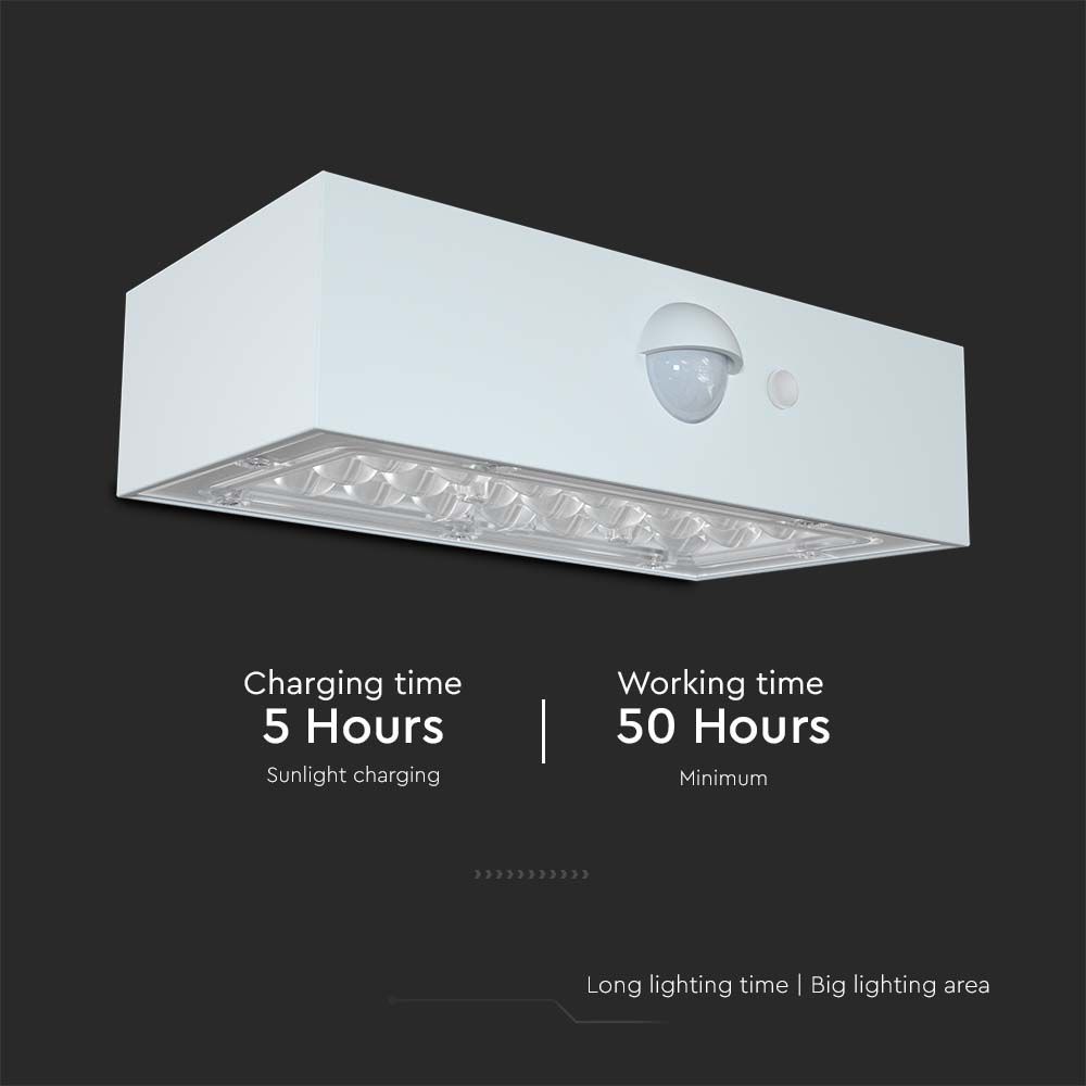 LED SOLARE DA PARETE LIGHT-BRICK 350LM BATTERIA LITIO 3,7v 1200mAh 4000K+3000K BIANCO img 5