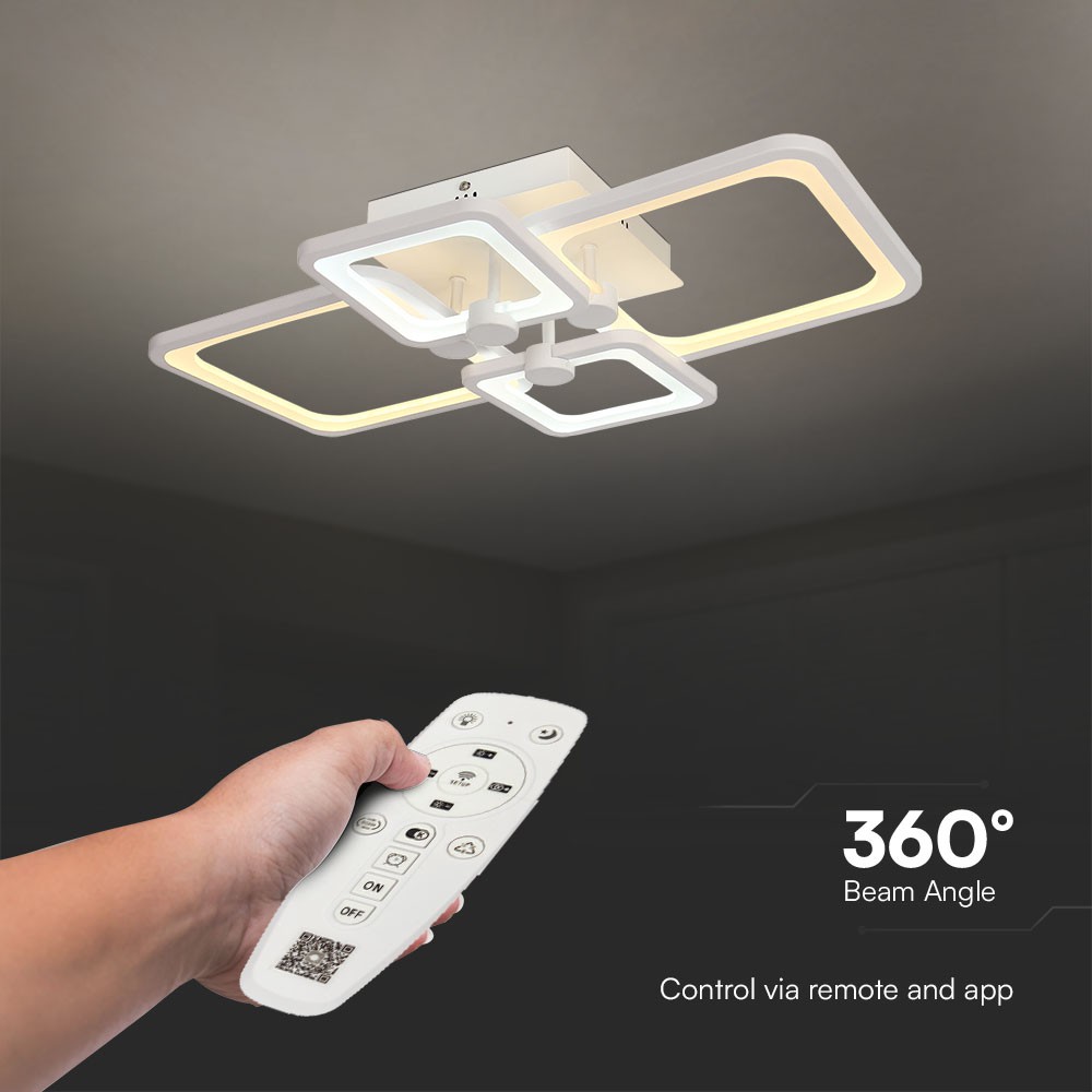 74W LED Ceiling Lamp 3 Step Dimmable With Remote Control White Body IP20 img 3