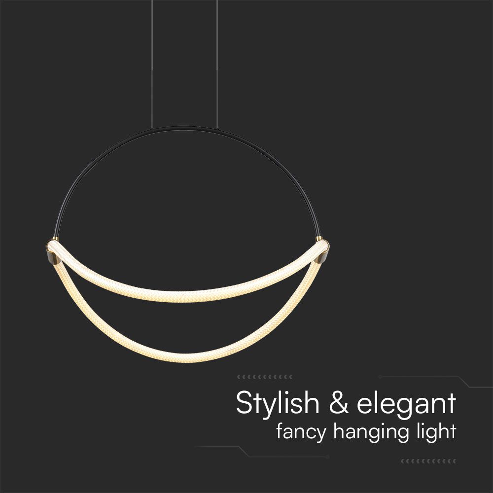 16W LED Handing Pendant Light WIth 1.5m Wire 600mm 3000K Black Body img 1