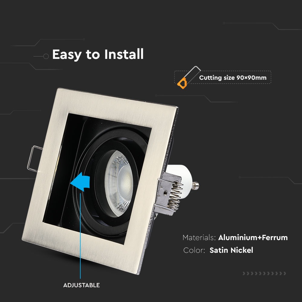 GU10 Corpo Quadrato Satin Nickel img 1