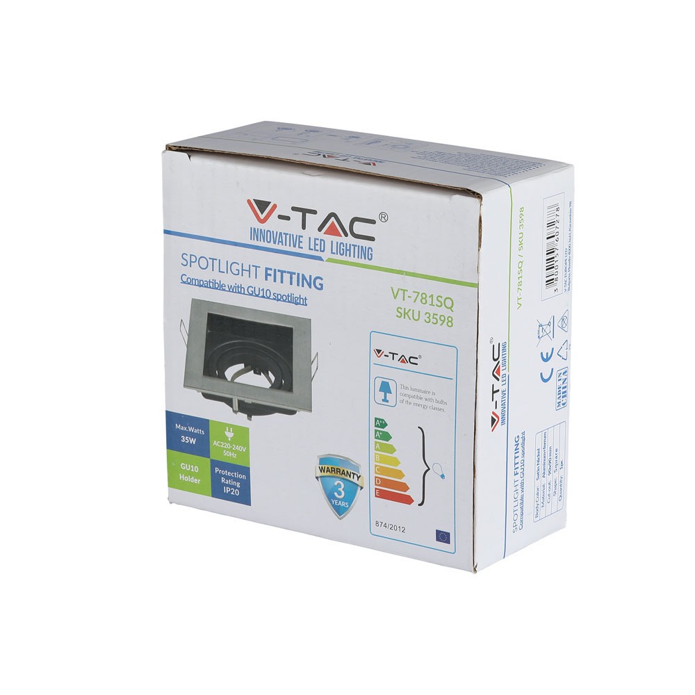 GU10 Corpo Quadrato Satin Nickel