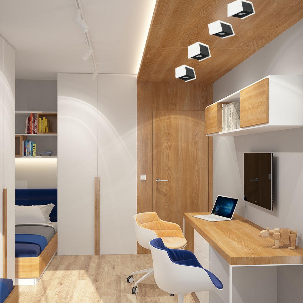 GU10 Fitting Gesso Surface Gun Black Bottom Quadrato img 1