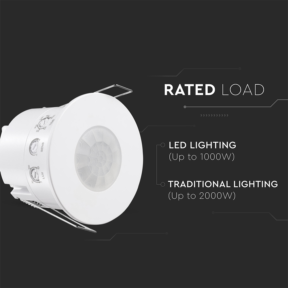 REAL PIR Presence Sensor Recessed Mount White Body img 1