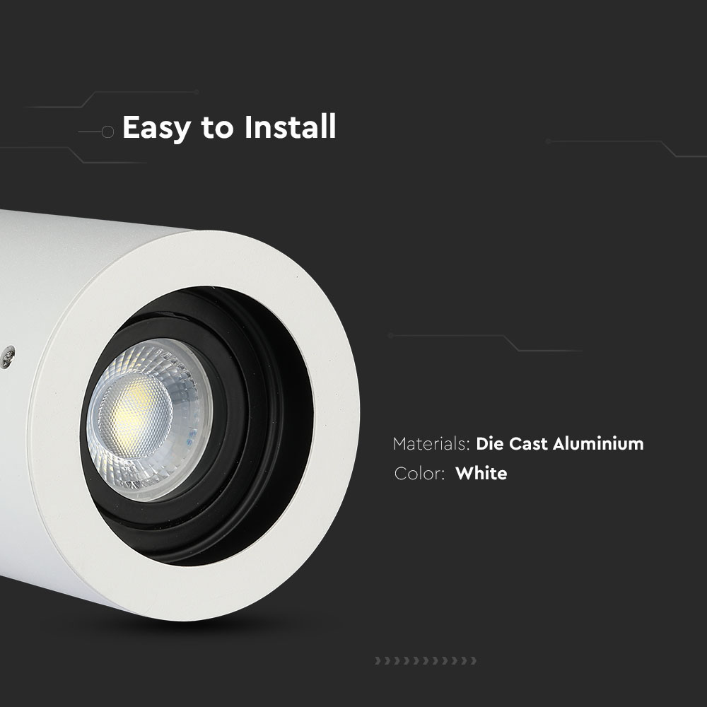 GU10 Adattatore per Faretti Rotondo Bianco