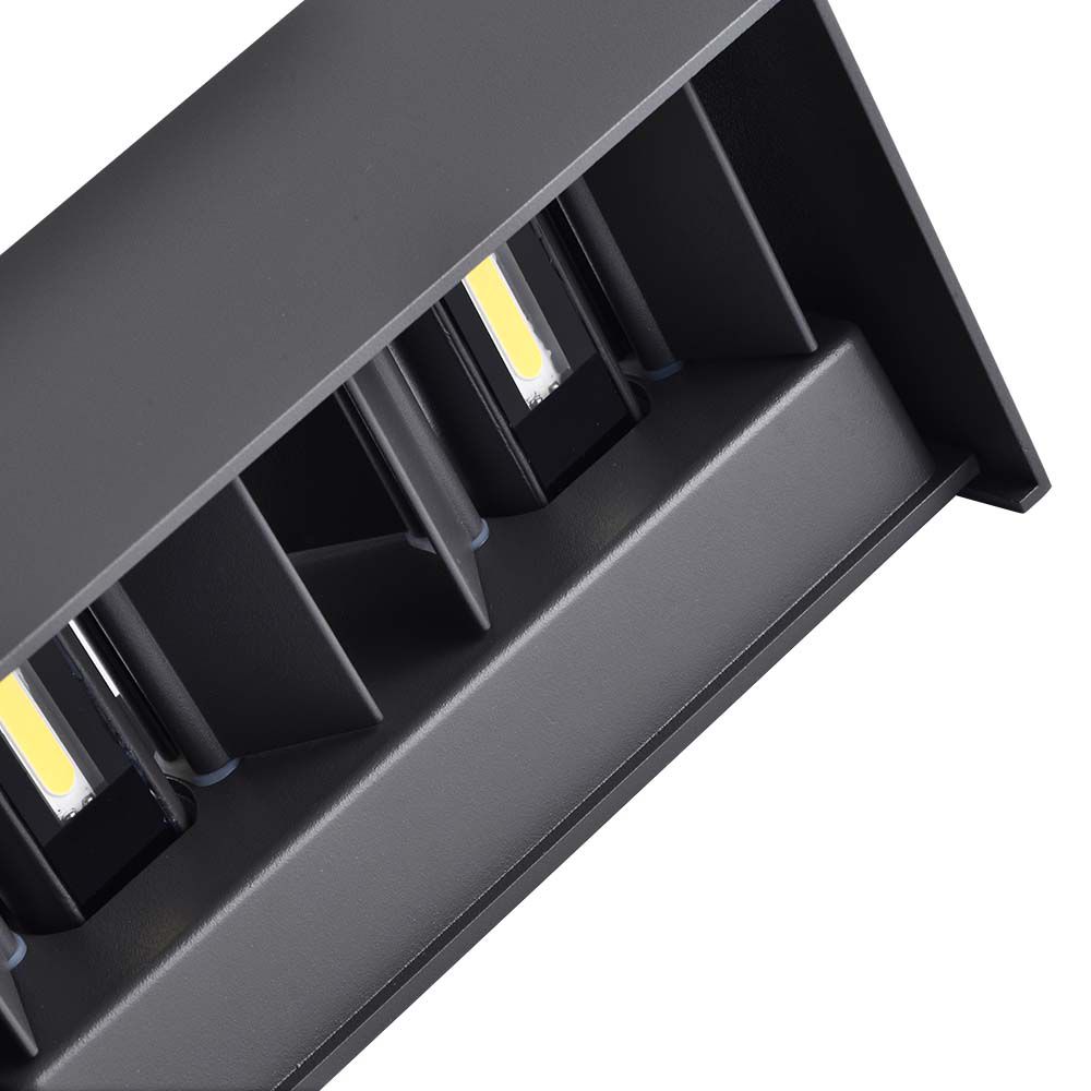 24W LED Wall Light Black Body 3000K IP65 img 1
