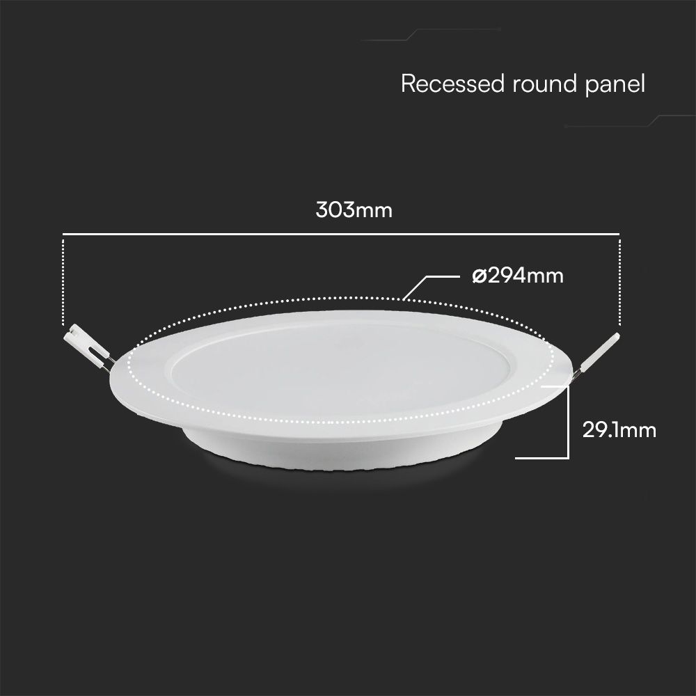 24W LED SAMSUNG CHIP Backlit Panel Recessed - Round 6400K