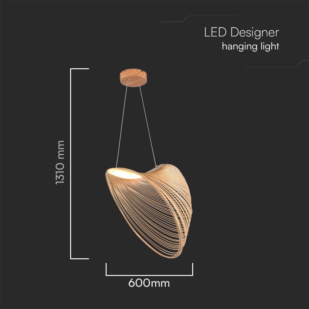 LED Designer Pendant Lampholder Wood Color Body D600