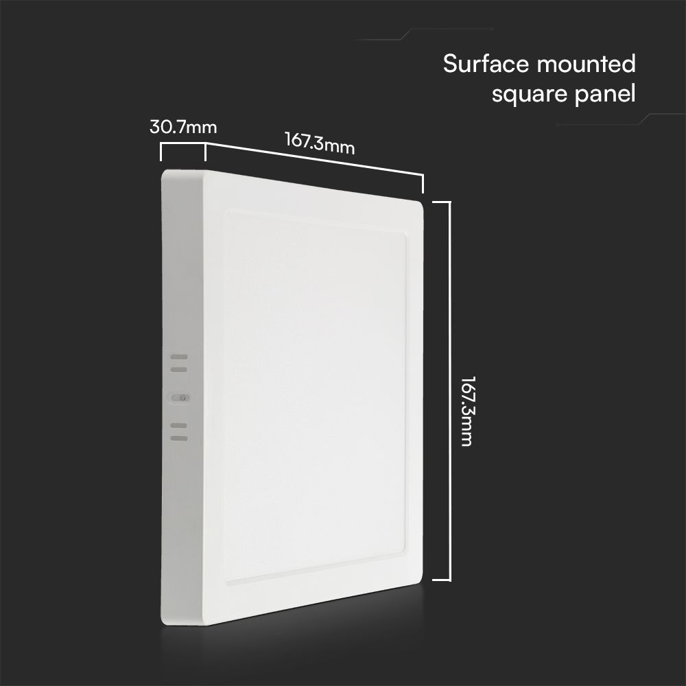 12W LED SAMSUNG CHIP Backlit Panel Surface Mounted Square 6400K