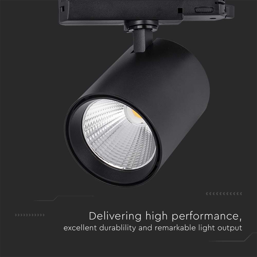 35W LED Tracklight Aluminum 4000K Black Body img 1