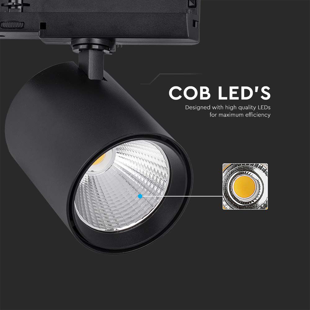 35W LED Tracklight Aluminum 4000K Black Body