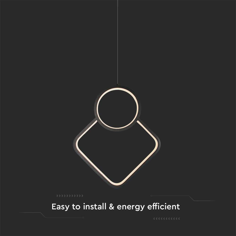 LED Designer Metal Hanging Lamp Black Body 3000K