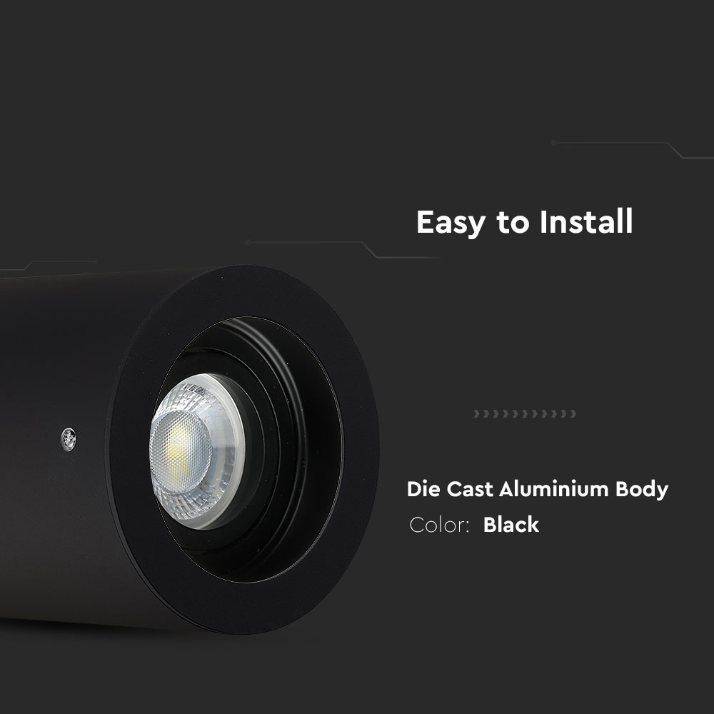 GU10 Adattatore per Faretti Rotondo Nero