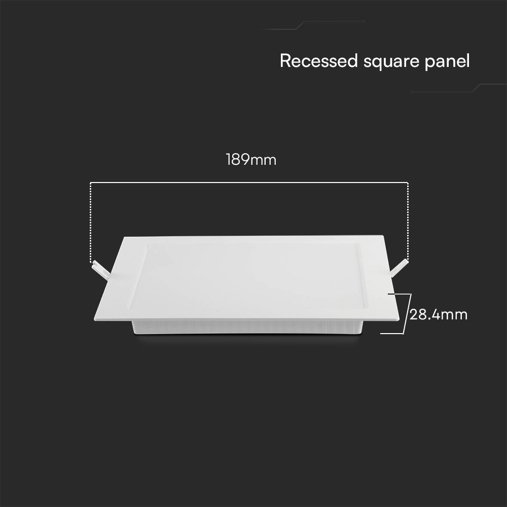 12W LED SAMSUNG CHIP Backlit Panel Recessed - Square 3000K