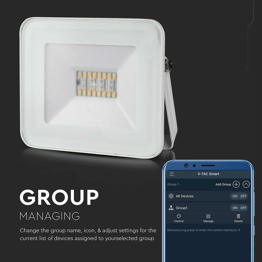 20W LED Proiettore Bluetooth Internal Junction Corpo Bianco RGB + Bianco img 1