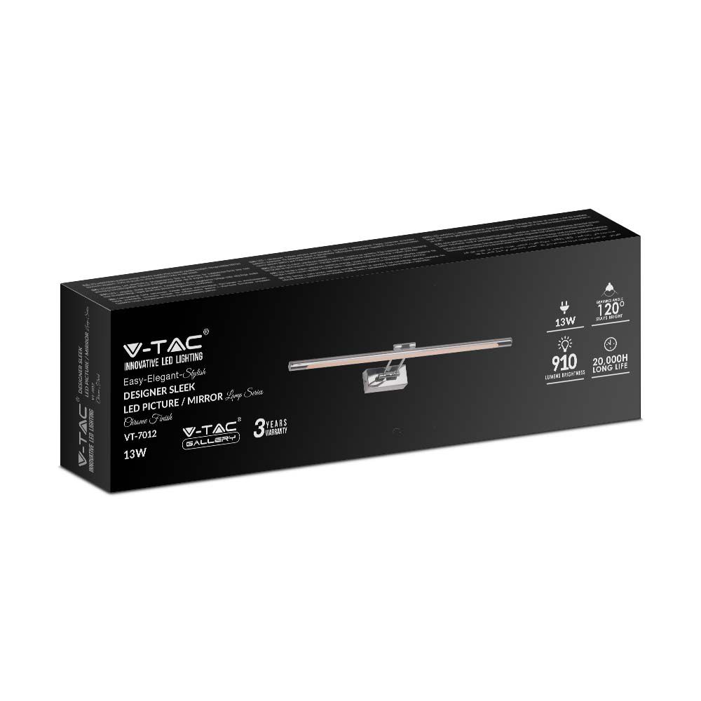 12W LED Picture/Mirror Lamp Chrome 3000K 640