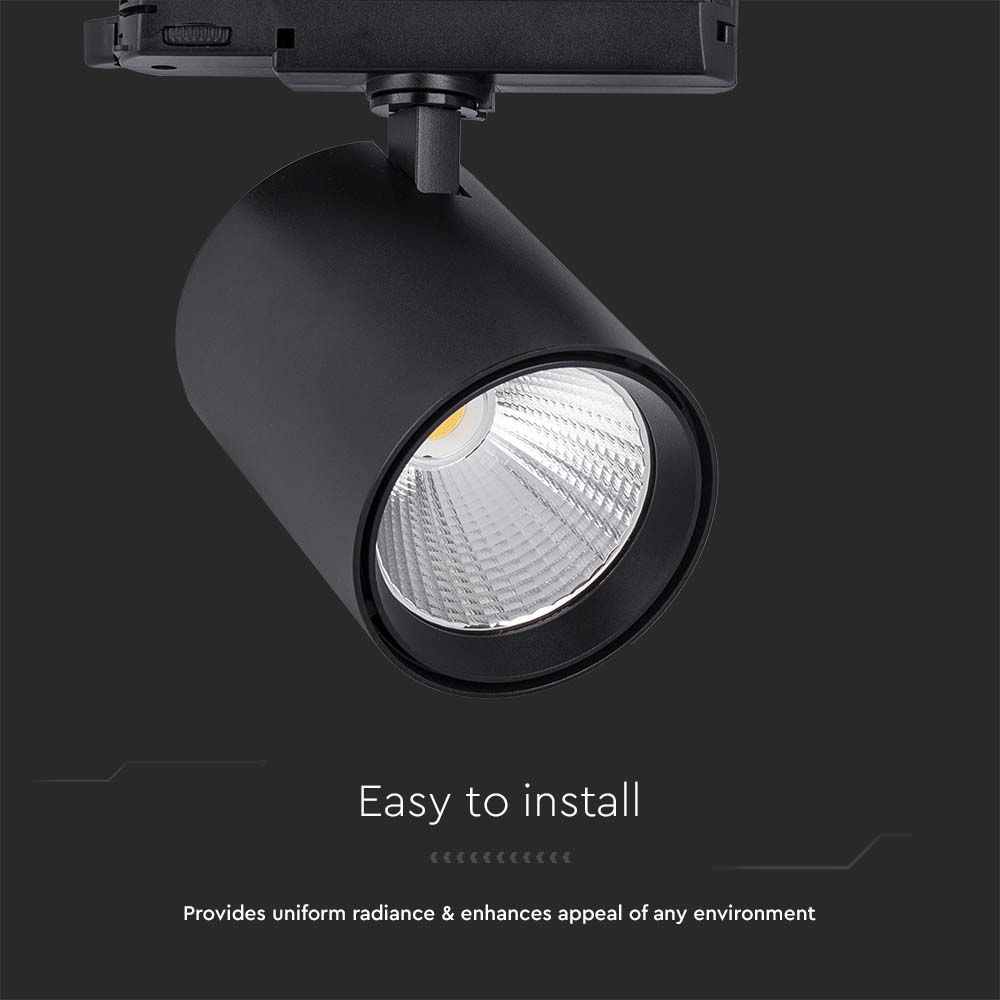 35W LED Tracklight Aluminum 4000K Black Body img 2