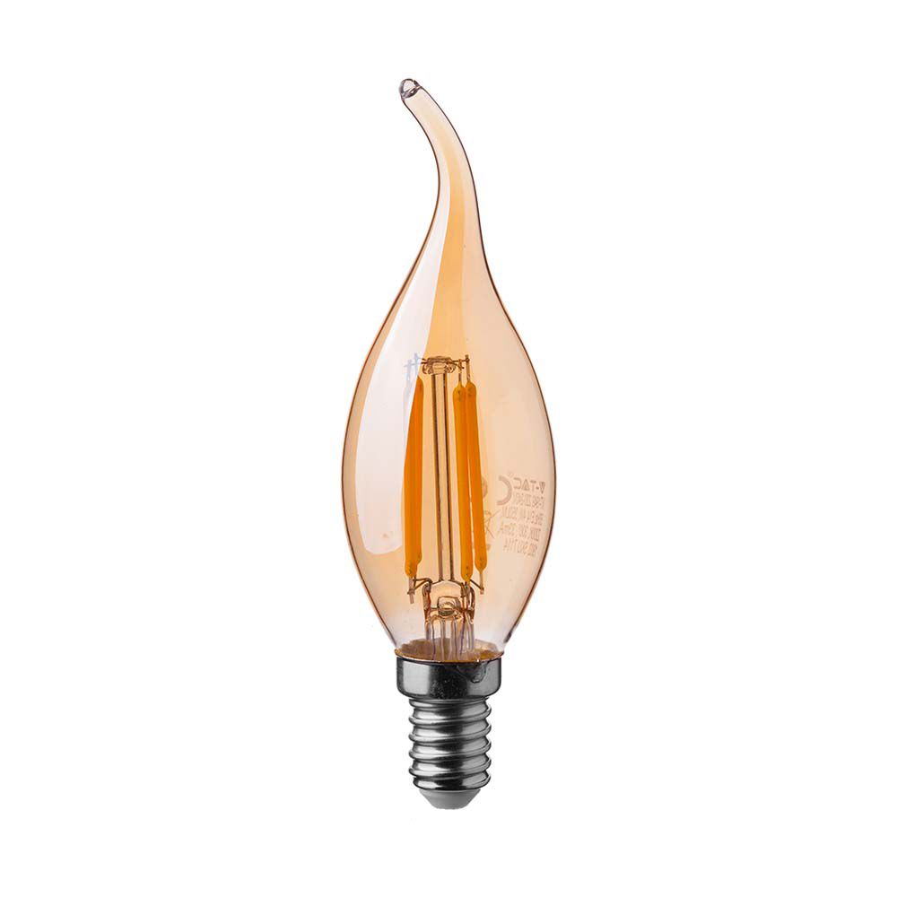 4W Filament E14 Amber Cover Candle 2200K