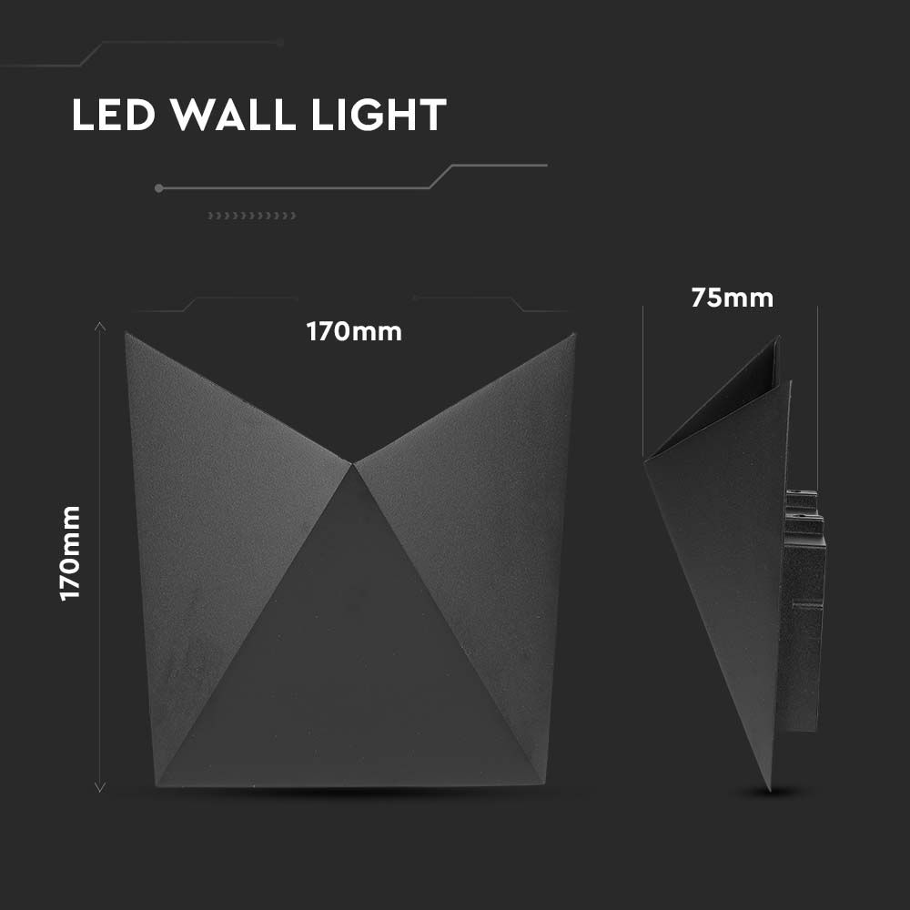 Lampada LED da Muro a Tasca Colore Nero 