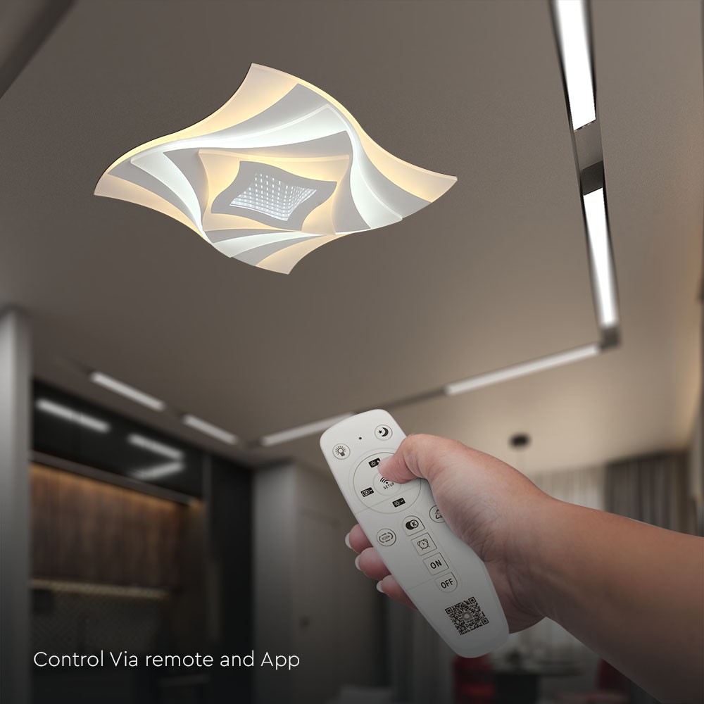 63W LED Ceiling Lamp 3 Step Dimmable With Remote Control White Body IP20 img 3