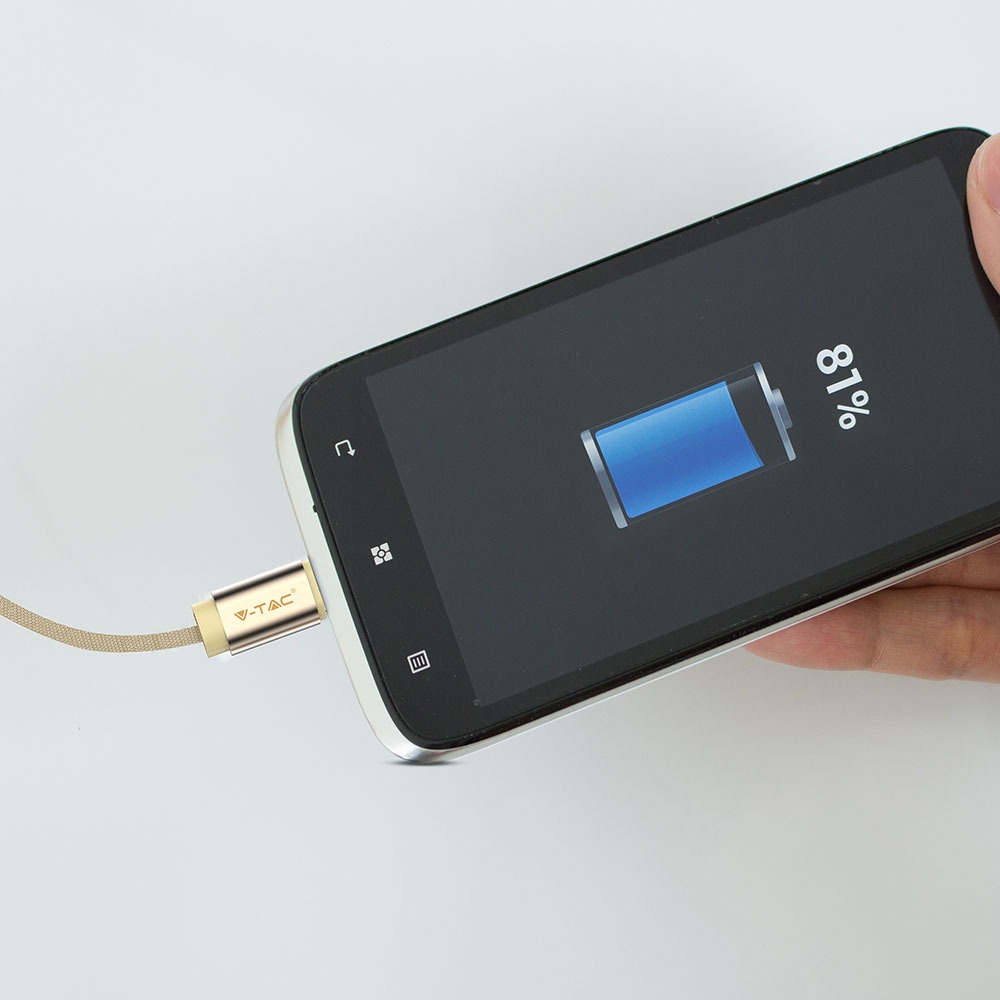 1m. Micro USB Cavo colore oro Ruby Series