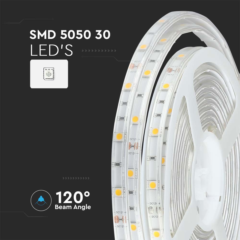 LED Strip SMD5050 - 30 LEDs 3000K IP65 img 1