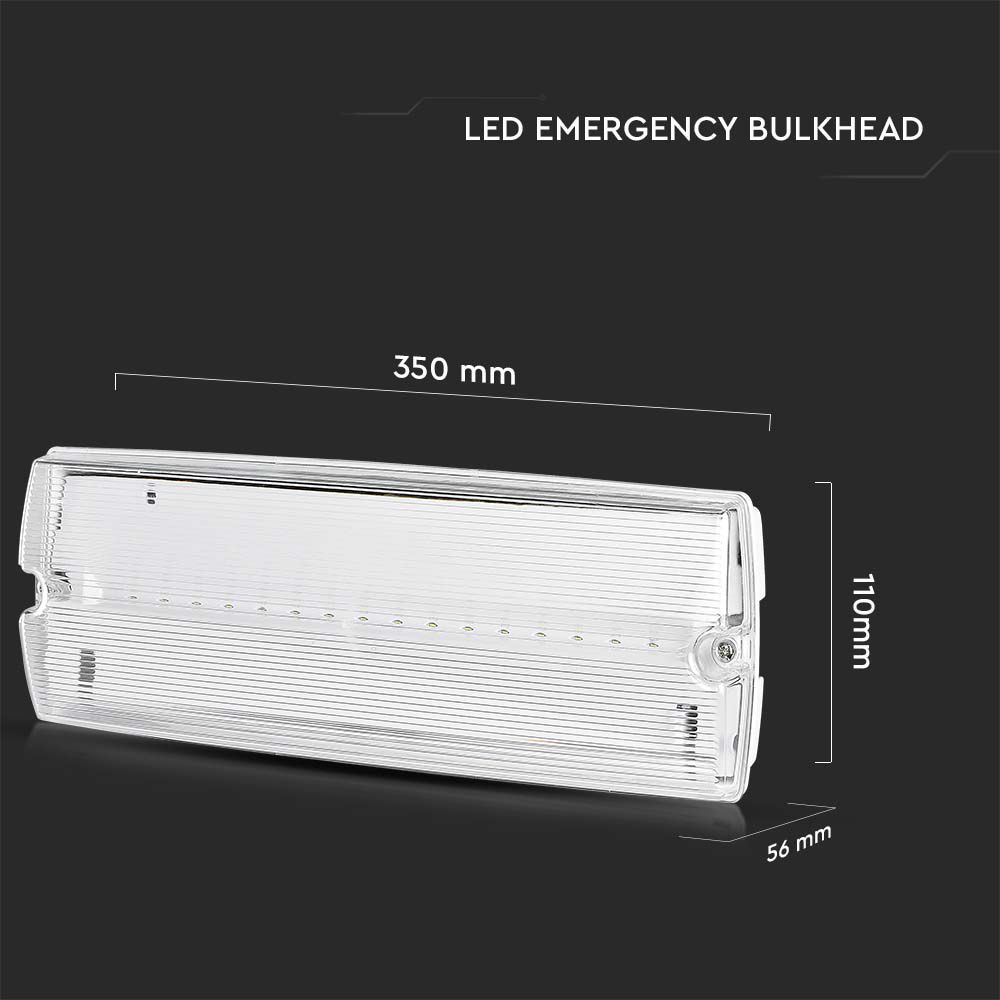 3W LED Emergency Light With Self Test Button 6400K