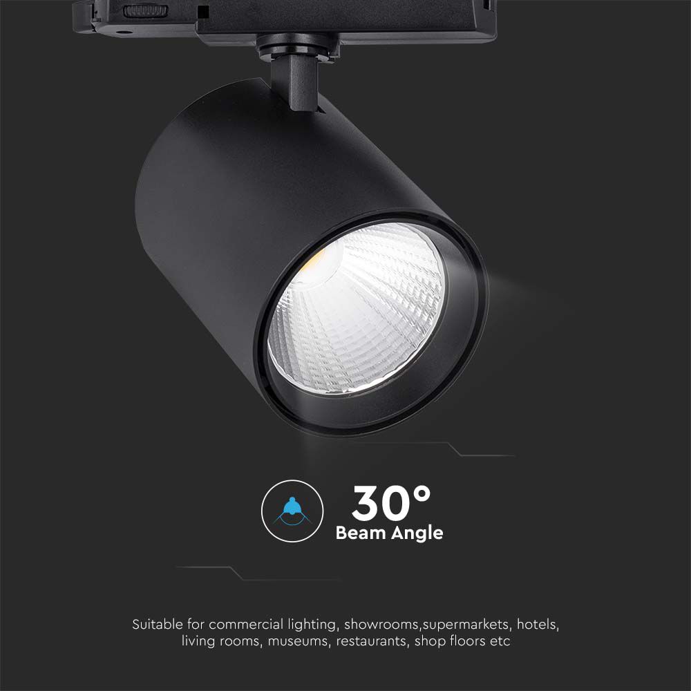 35W LED Tracklight Aluminum 4000K Black Body img 3