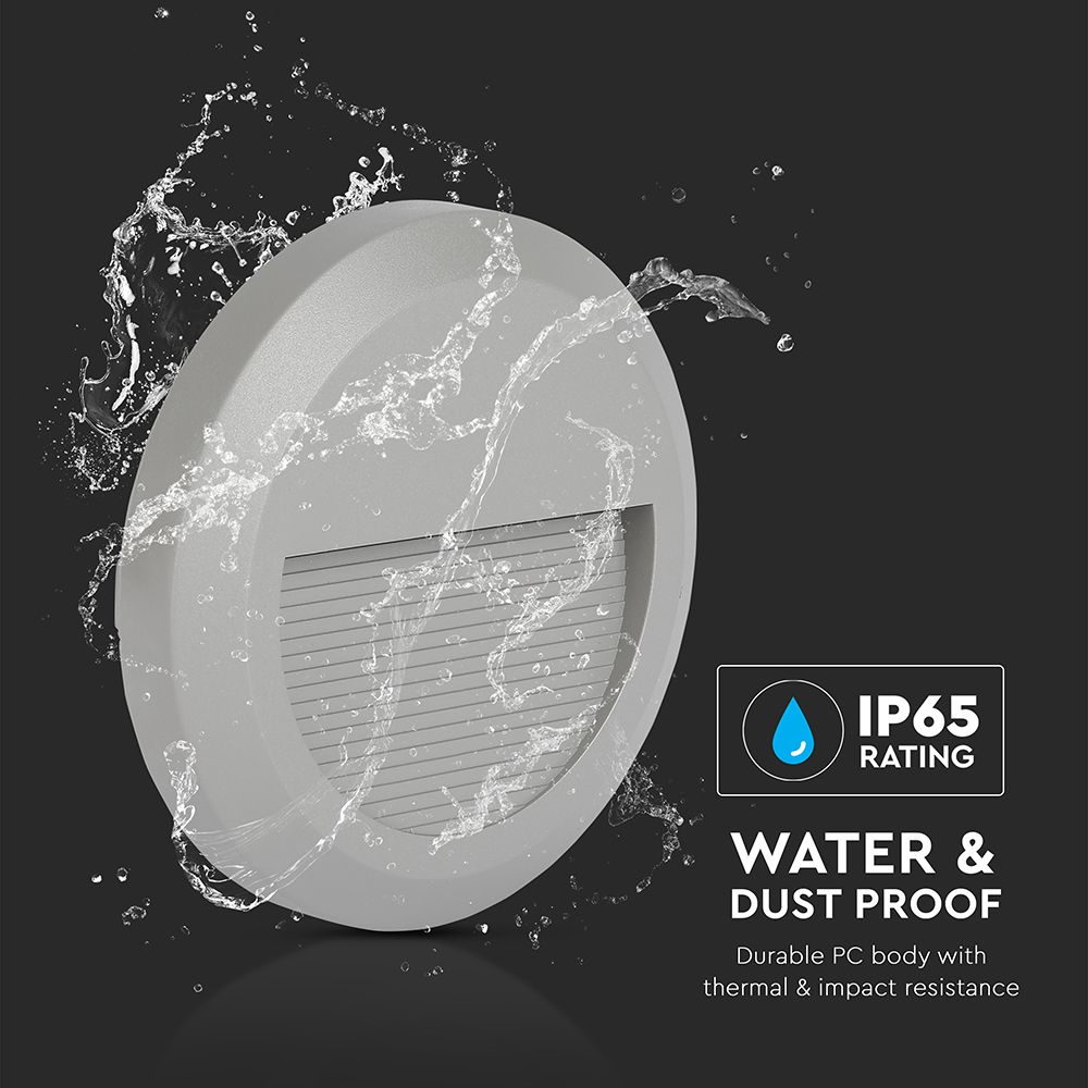 2W LED Step Grey Body Round 3000K img 1