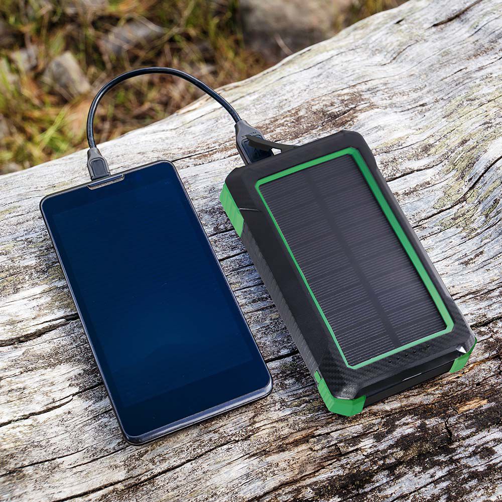 Power Bank 10.000 mAh con Pannello Solare e Ricarica Wireless Colore Nero