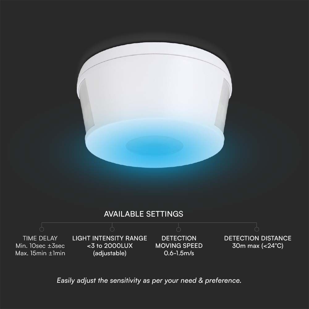 1000W Infrared Motion Sensor 360'D - White Body img 1